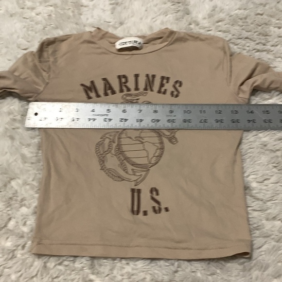 Vintage 90s Marines U.S. Beige Long Sleeve Top - Picture 7 of 10